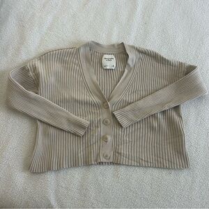 Abercrombie & Fitch Cream Ribbed Cardigan